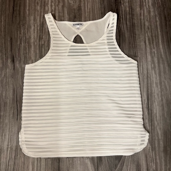 Express Tops - ‼️6/$12‼️ Express white detailed tank
